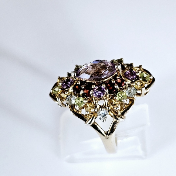 Michael Valitutti Genuine Gemstone 💍 in 18k Gold over Sterling Silver Sz 7! - Picture 11 of 13